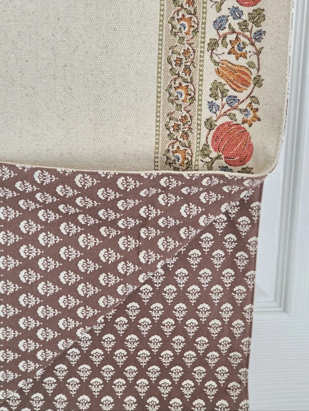 Rachel Ashwell Farmhouse Reversible Table Runner Pumpkin Autumn Harvest 16x90